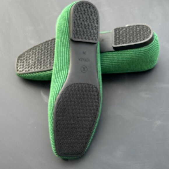VIVAIA ~ Margot 2.0 Square Toe V-Cut Flats ~ Forest Green ~ 39 ~ sz. 8 - Picture 8 of 8